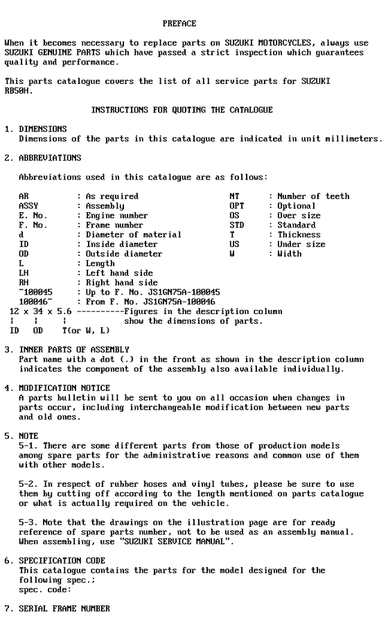 RB50 Catalog preface