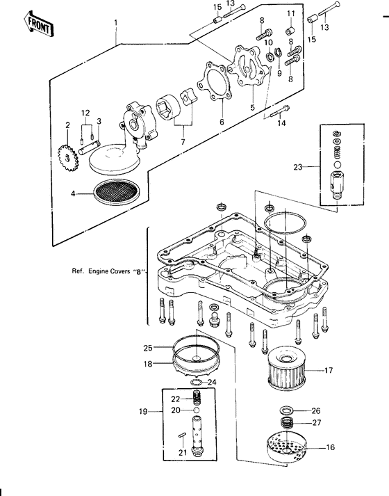 KZ650 Насос масляный  / фильтр масляный