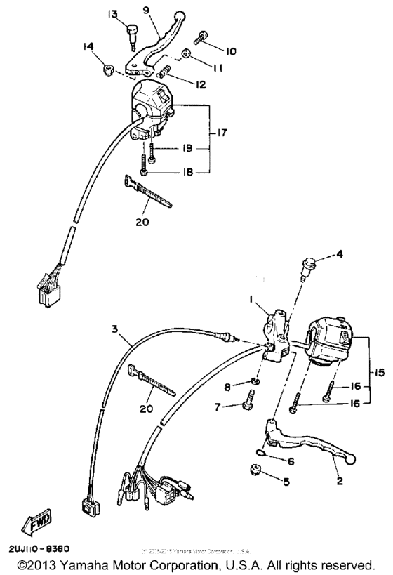 XV250 Рулевые переключатели