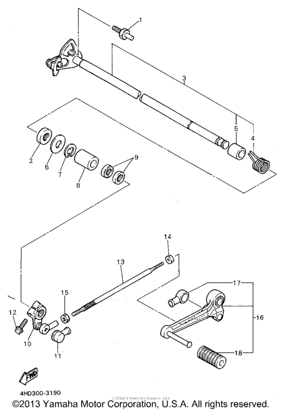 YZF750RFC Вал переключения
