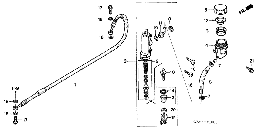 Rr. brake master cylinder