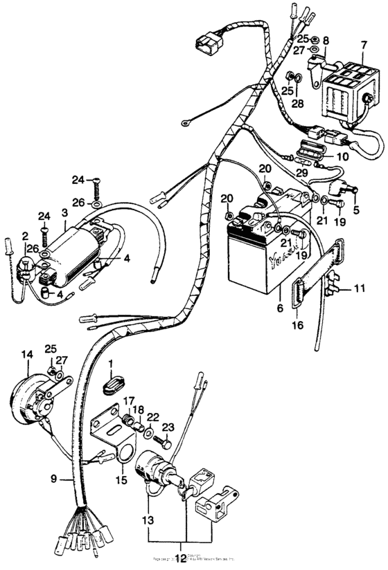 Wire harness + battery