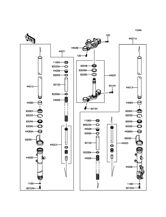 BR250 Передняя вилка