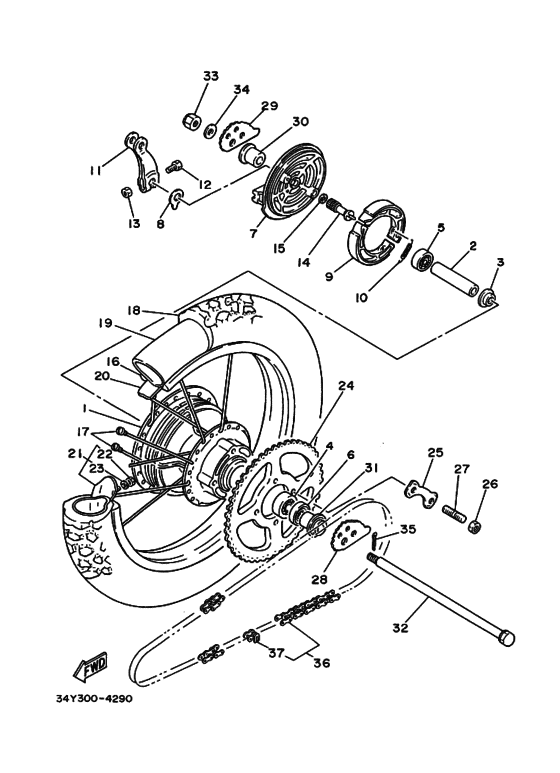 Rear wheel complete assy