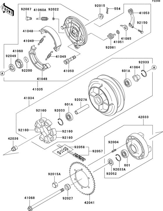 VN800 Задняя ступица колеса