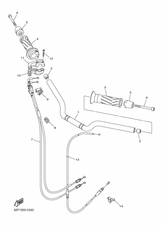 Steering handle & cable