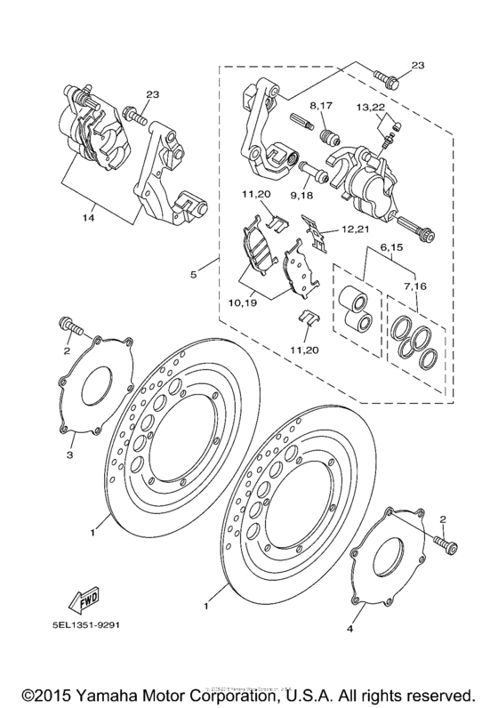 XVS1100L Передний суппорт