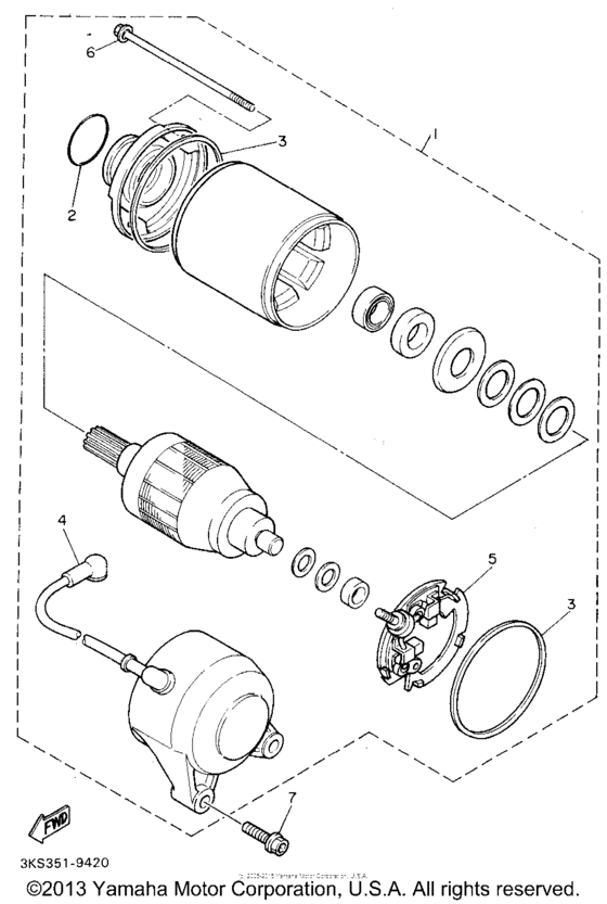 YZF750RFC Стартер