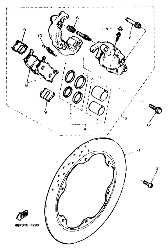 XJ600N Передний суппорт