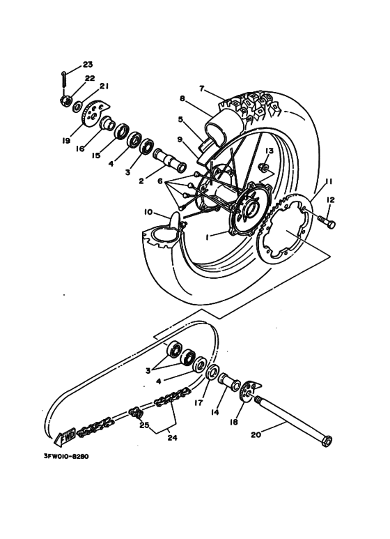 Rear wheel complete assy