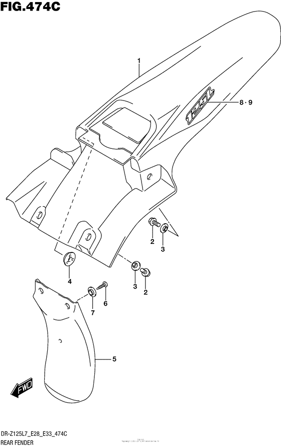 Rear Fender (Dr-Z125L E33)