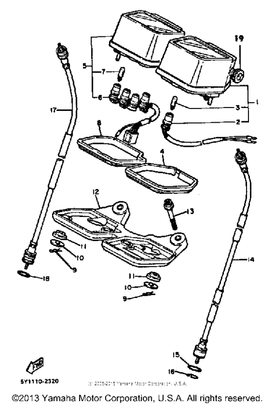 XT550J Speedometer tachometer
