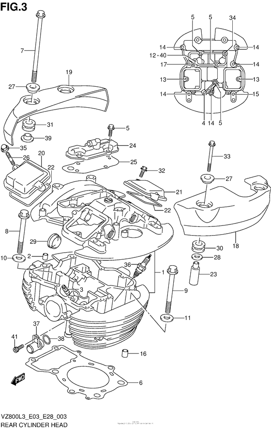 VZ800 Задняя головка цилиндров
