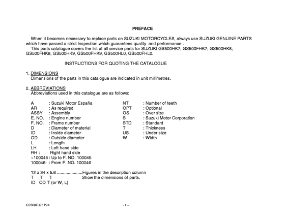 GS500 Catalog preface