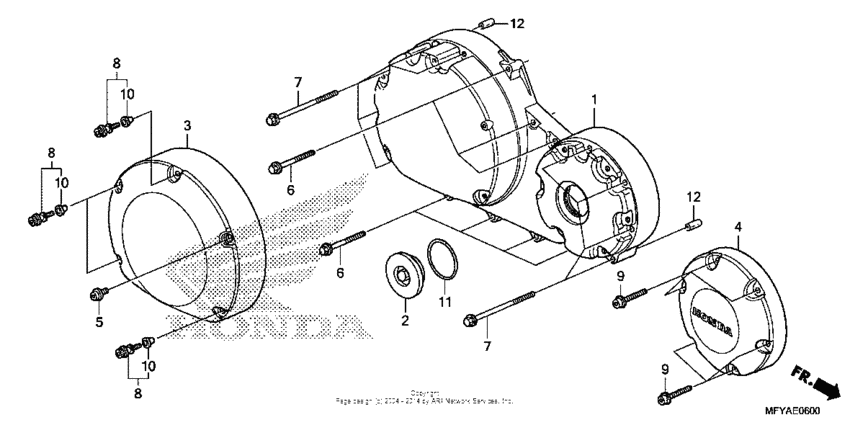 VT1300CS (ABS) Крышка картера правая