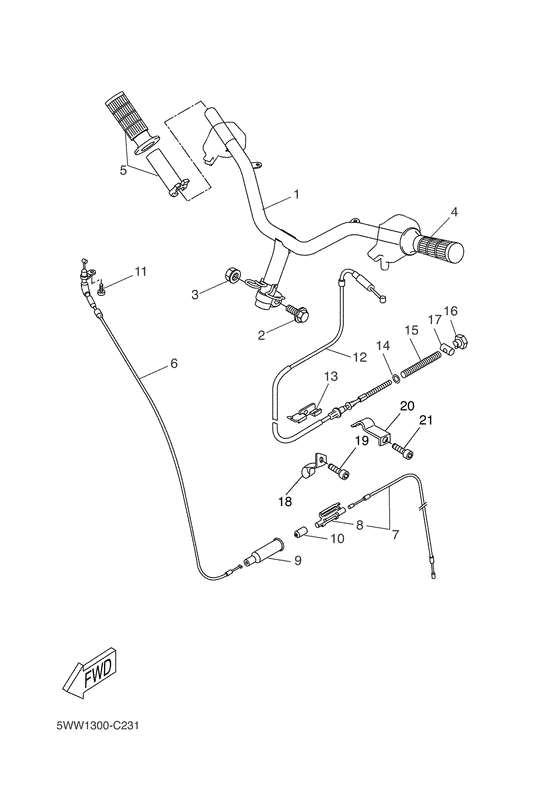 Steering handle & cable