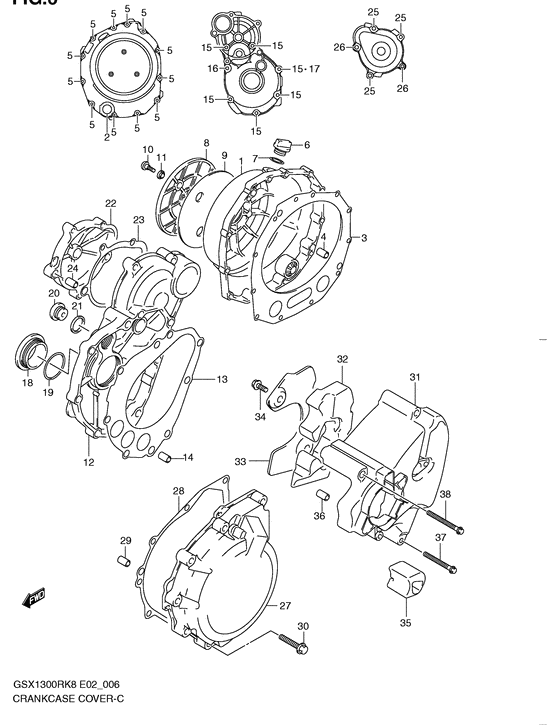 Crankcase cover ass`y  (v