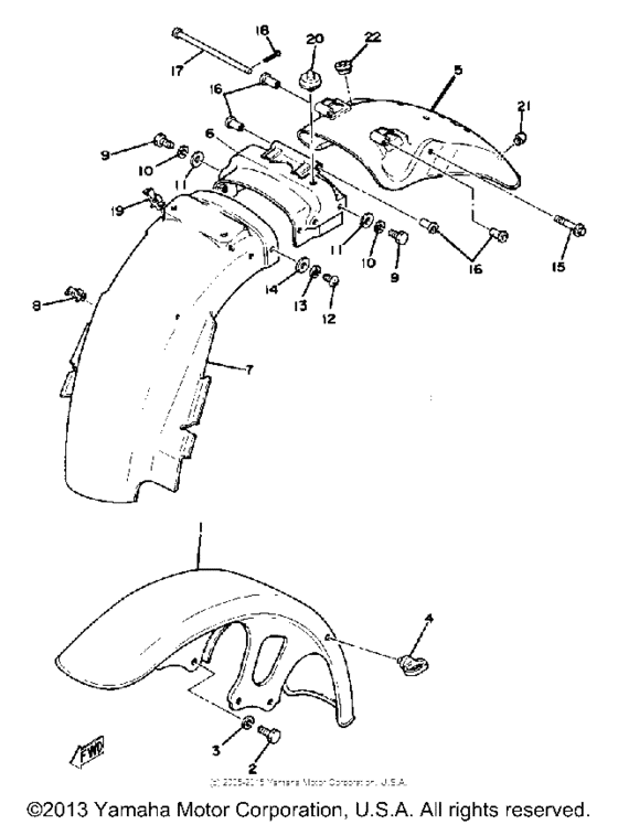Front fender-rear fender