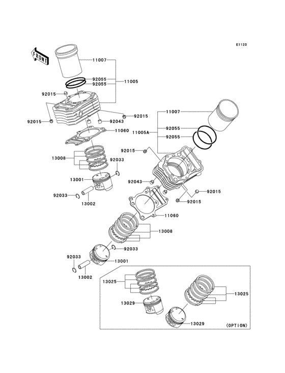 VN800 Цилиндр и поршни