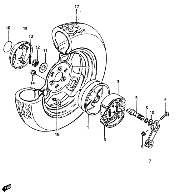 Rear wheel complete assy