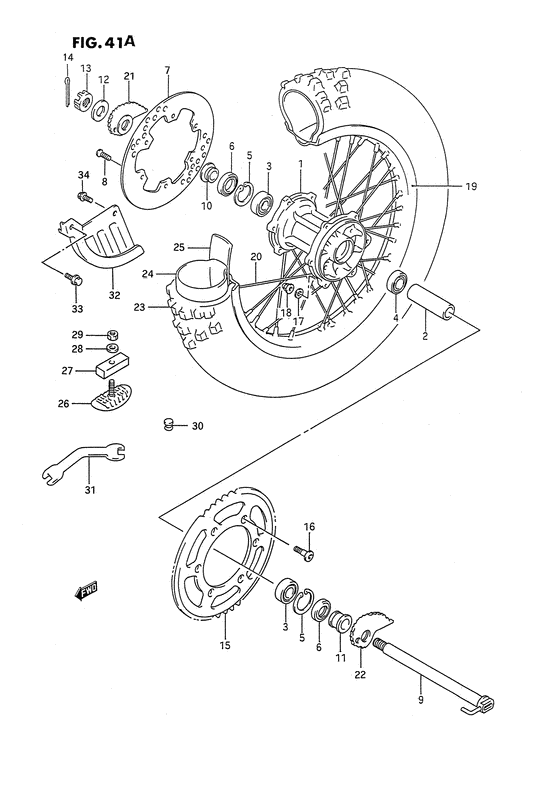 Rear wheel complete assy