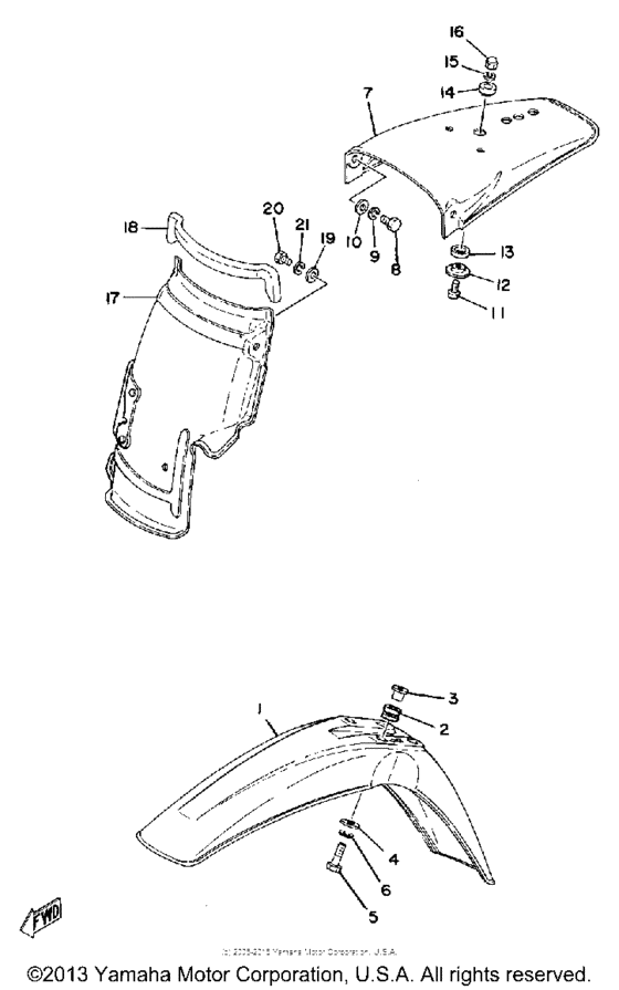 Front fender-rear fender