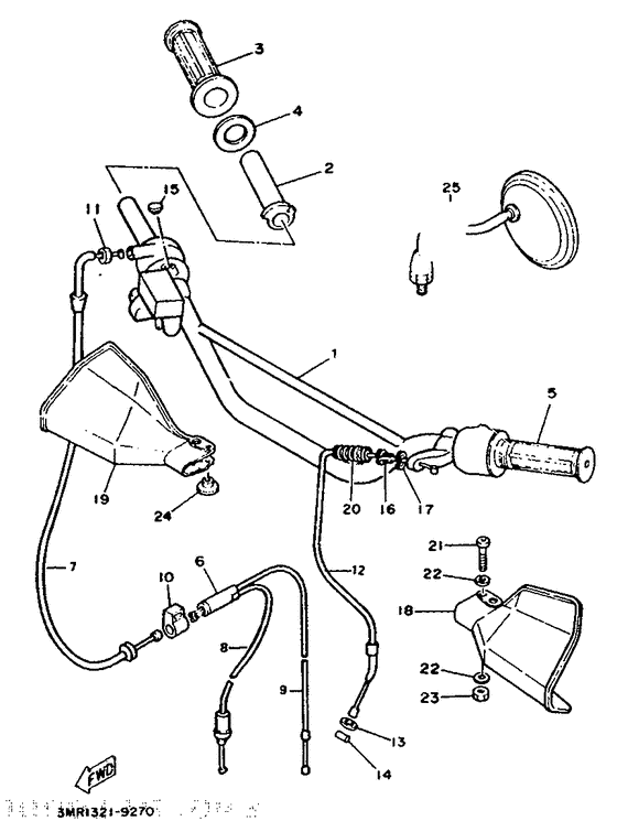 Steering handle. cable