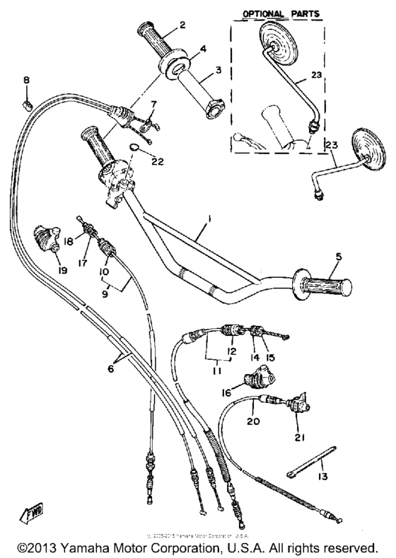 Steering handle - cable