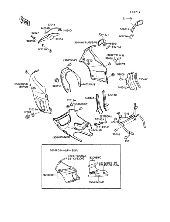 Cowling(1/4)(zx500-b2/b3)