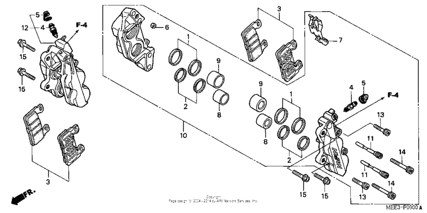 Front brake caliper ('03-'04)
