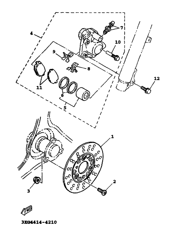 YW100T Передний суппорт