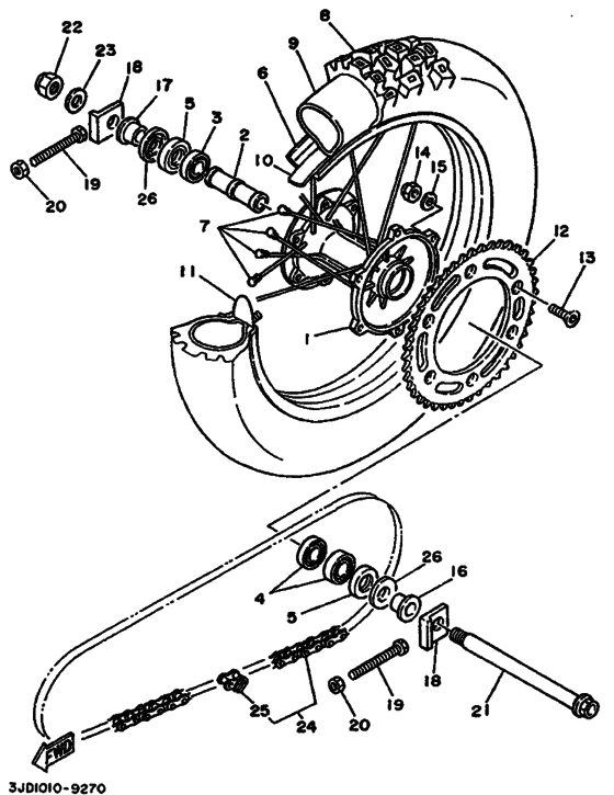Rear wheel complete assy