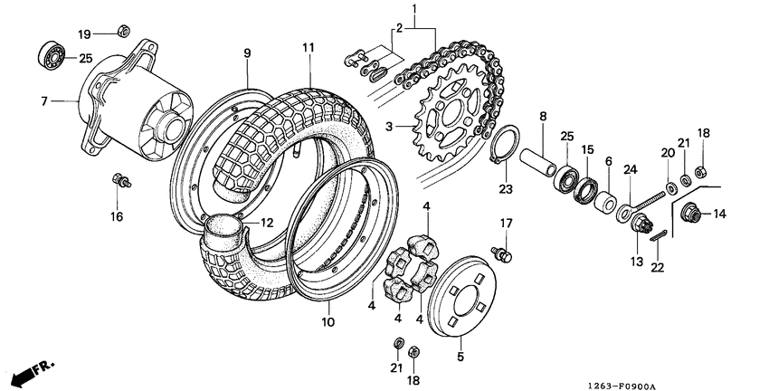 Rear wheel complete assy