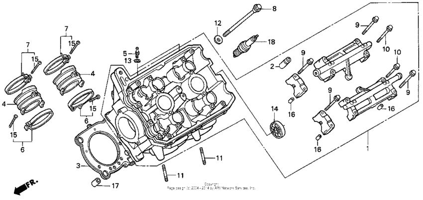 ST1100 Левая головка цилиндров