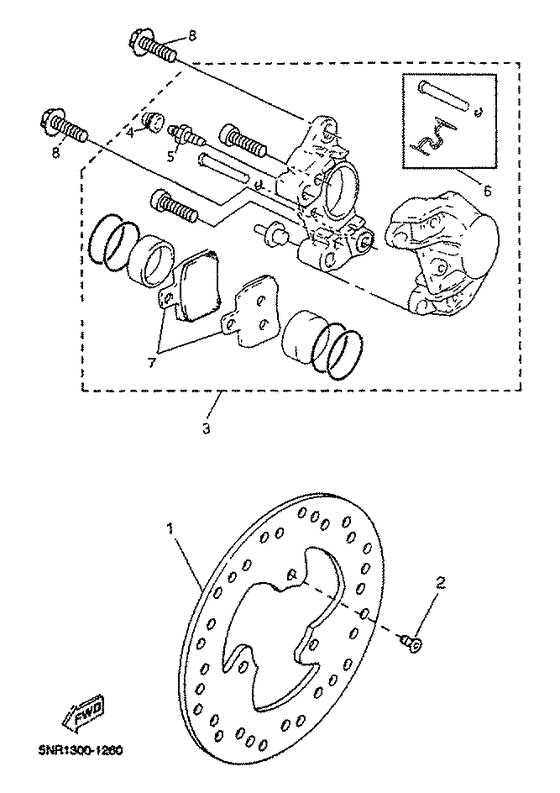 YP125D Rear brakecaliper