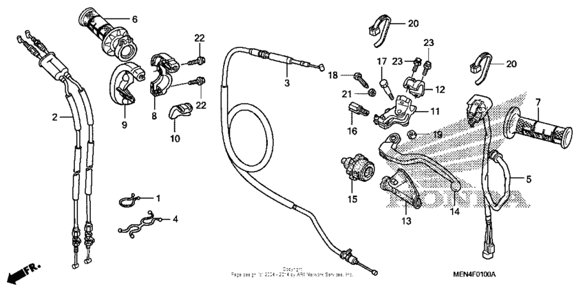 Handle lever + switch + cable