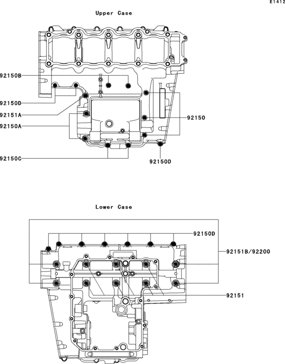 ZX900 Болты крепления картера