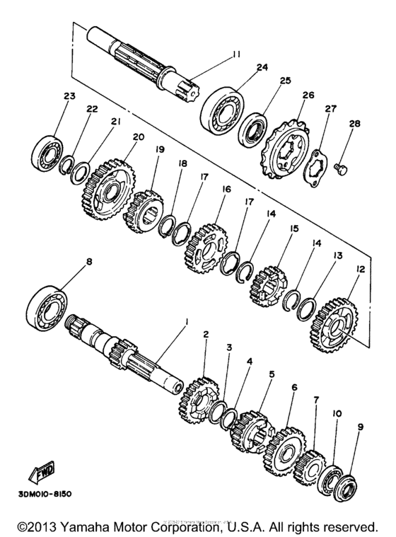 XV250 Трансмиссия