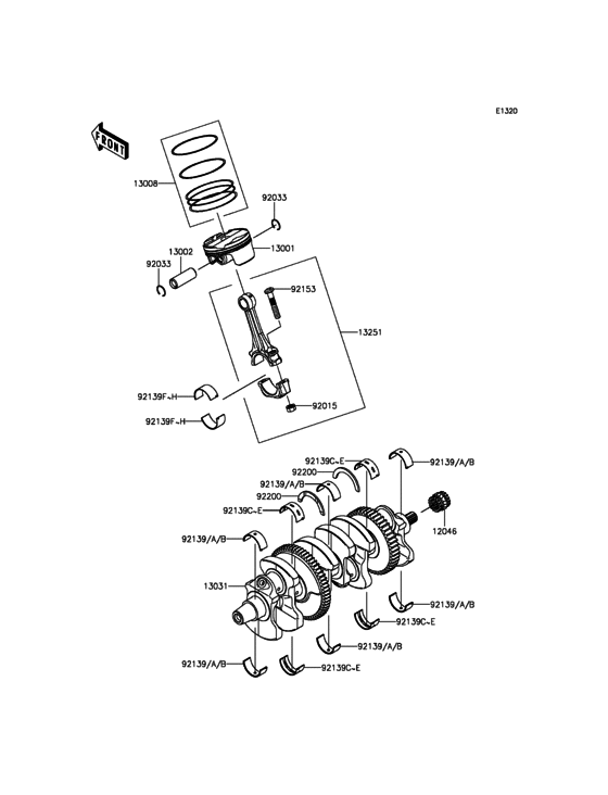 ZX1000 Коленвал и поршни