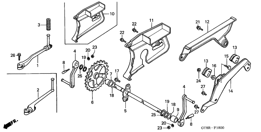 Pedal/kick starter arm