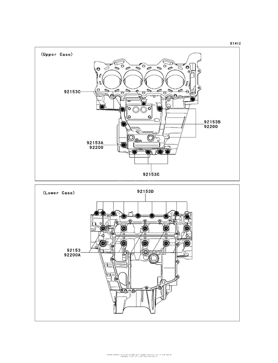 ZX636 Болты крепления картера