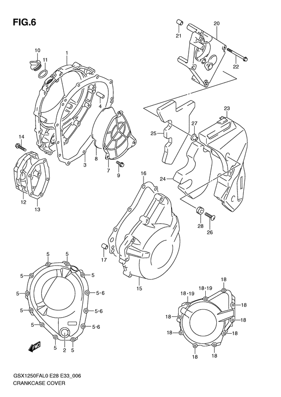 GSX1250 (ABS) Crankcase cover ass`y  (v