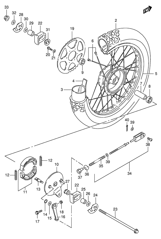 Rear wheel complete assy