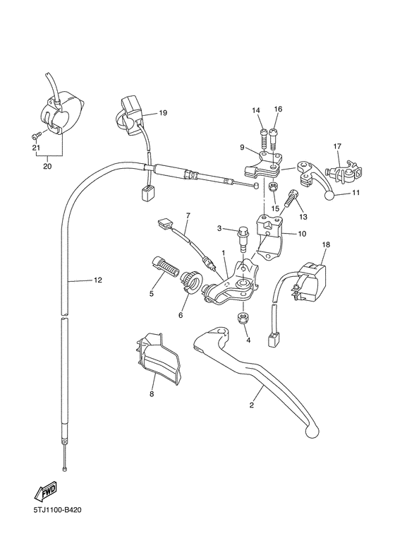 Handle switch. lever