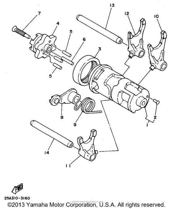 XT225F Вилки переключения