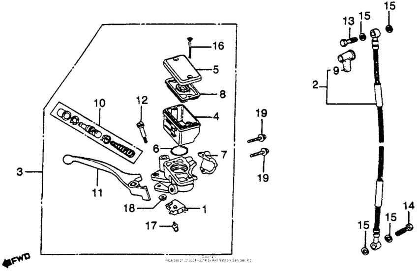 Front brake master + cylinder i