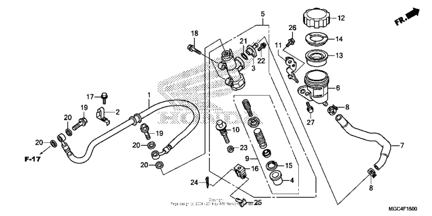 Rear brake master cylinder (1)