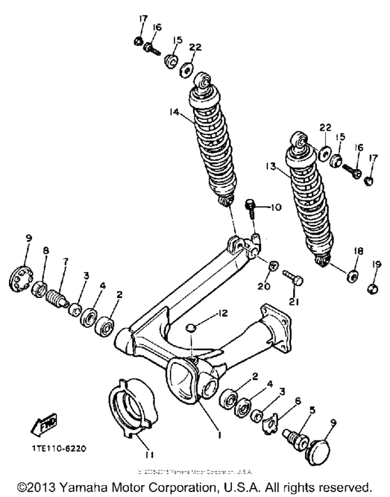 XV1100TC Подвеска задние амортизаторы