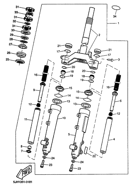 EW50 Передняя вилка