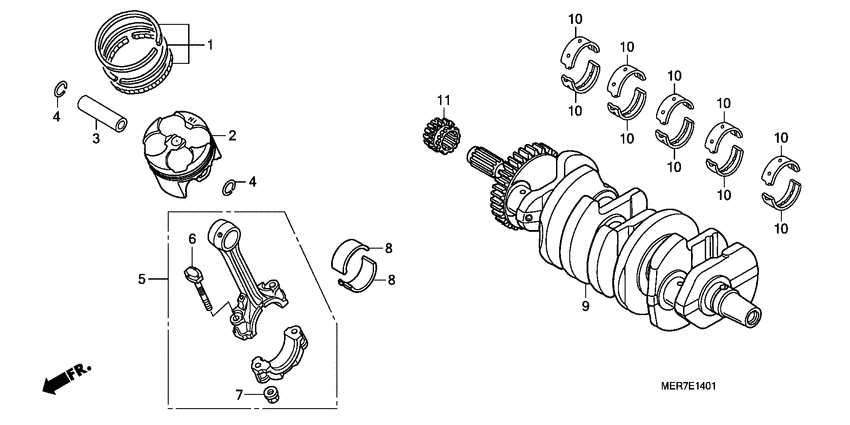Crankshaft/piston